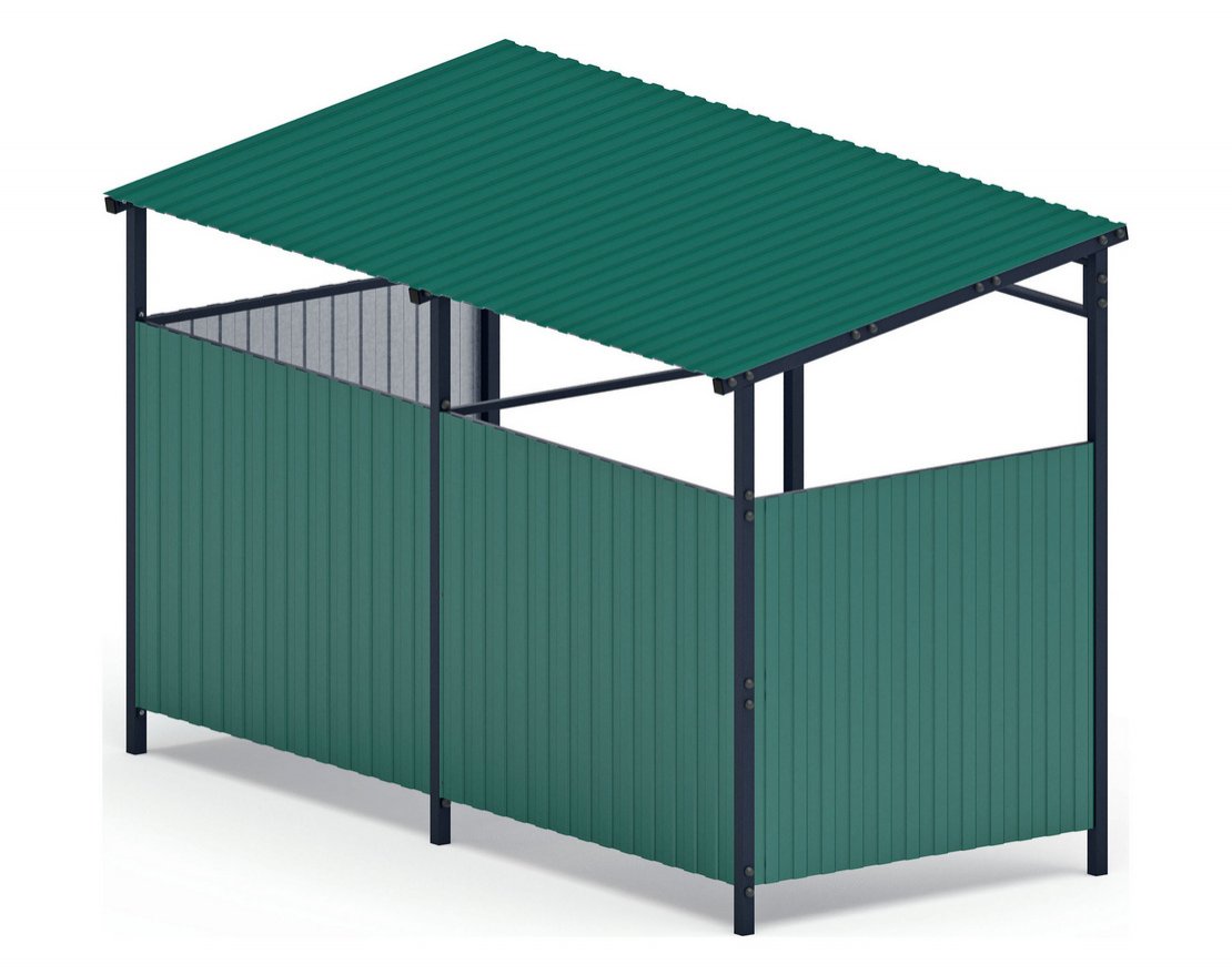 Навес контейнерной площадки для мусора (2 секции) МФ 55.02.03-01 - вид 2