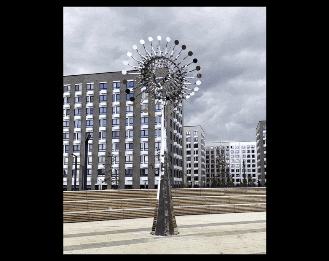 Скульптура из нержавеющей стали Пульсар - вид 2